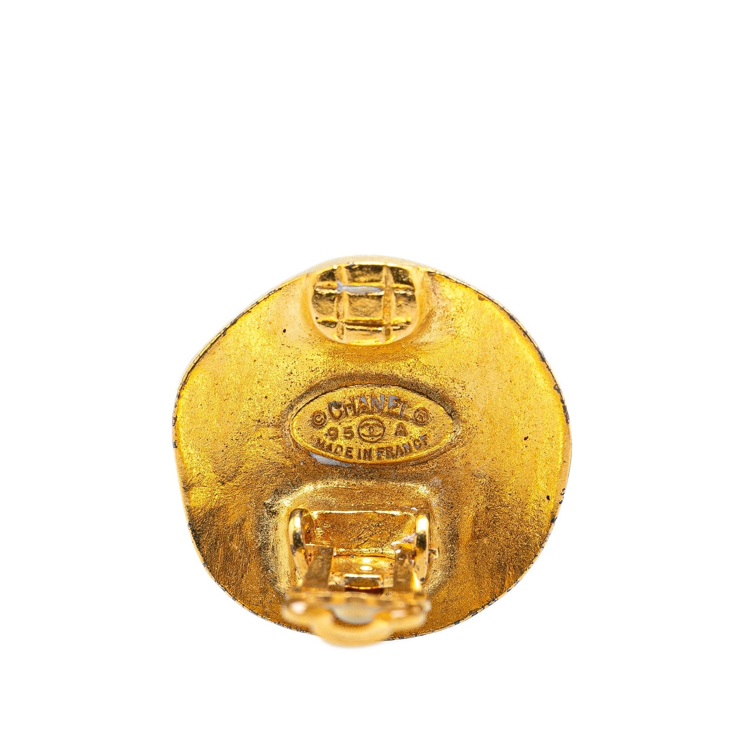 Chanel Gold Plated CC Clip On Earrings Gold