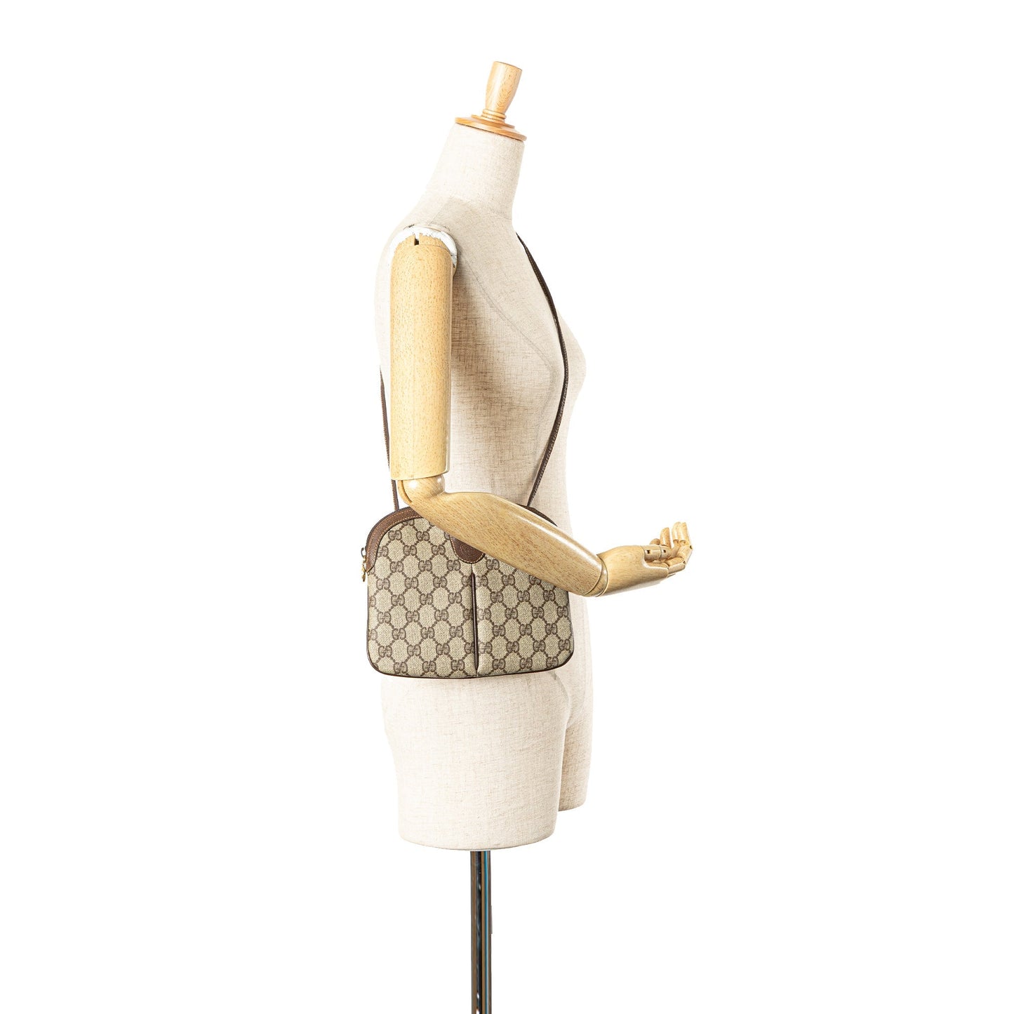 Gucci Small GG Supreme Web Crossbody Brown