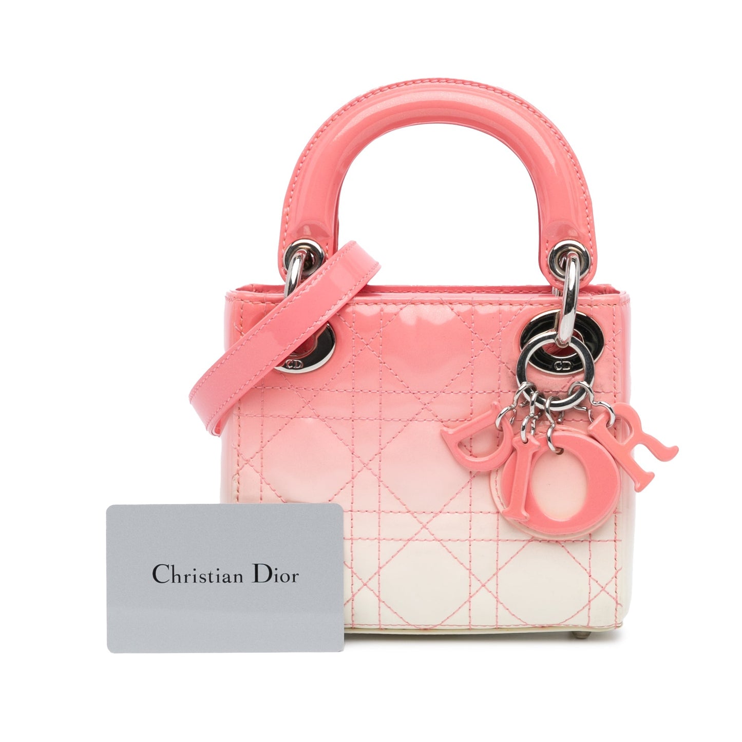 Dior Micro Ombre Patent Cannage Lady Dior Pink
