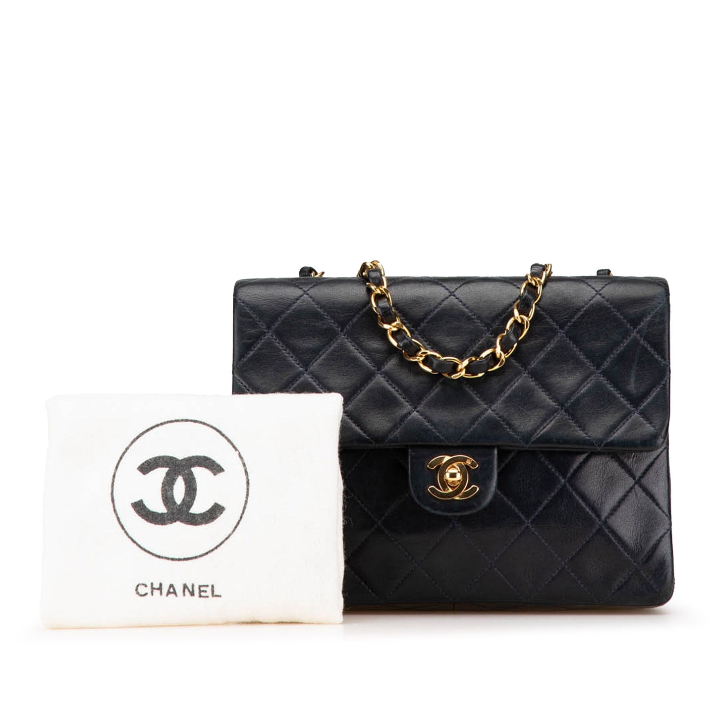 Chanel Mini Square Quilted Lambskin Single Flap Black