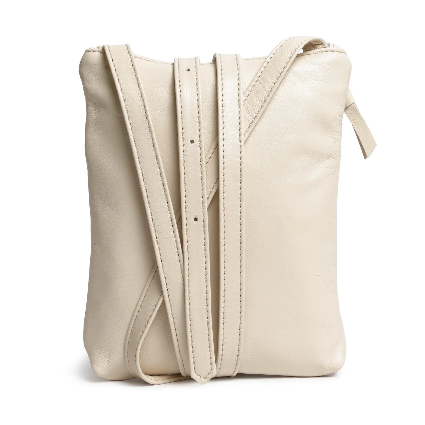 Women Intrecciato Soft Nappa and Patent Leather Messenger in Ivory