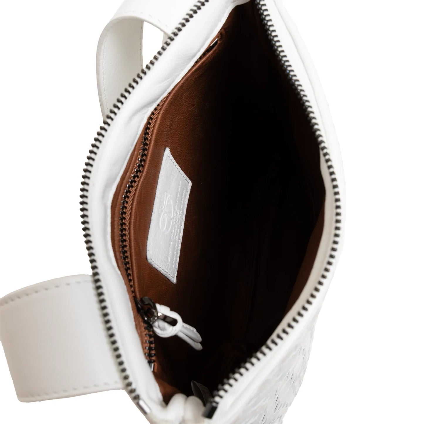 Kim Nappa Leather Crossbody Bag in White