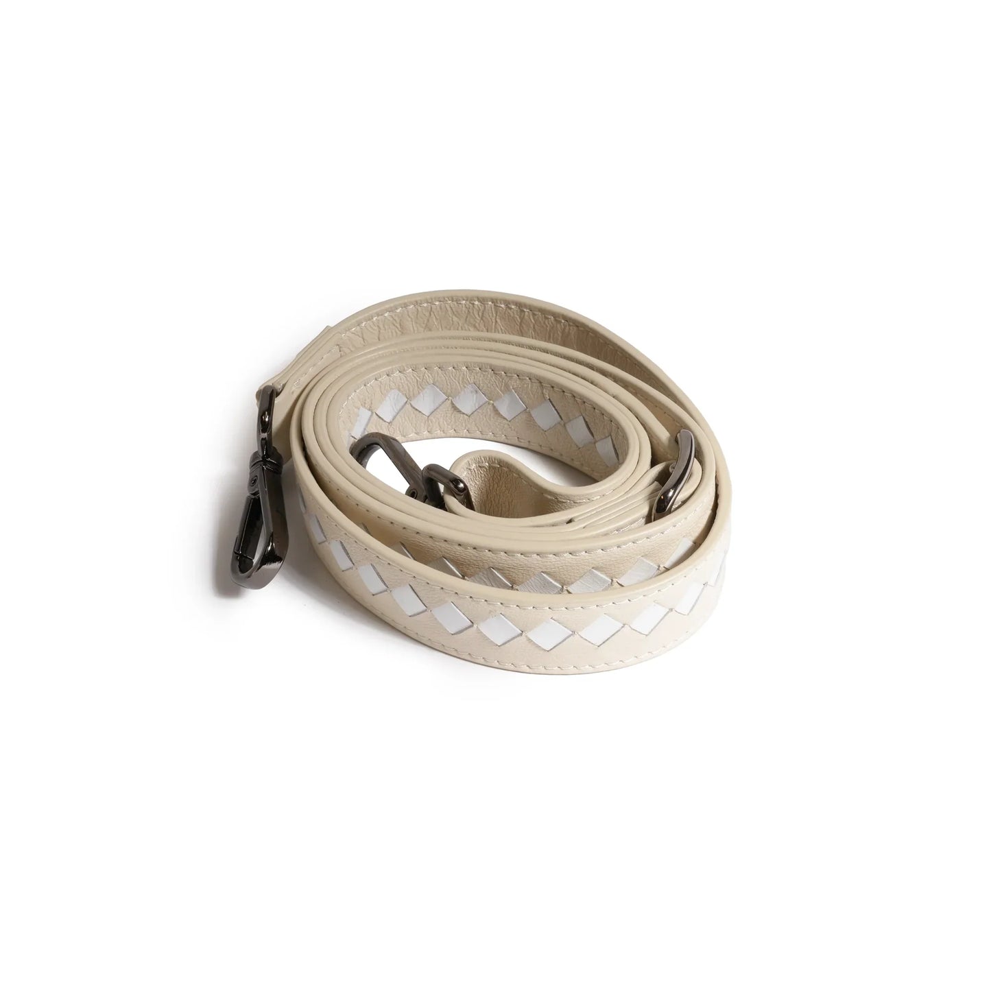 Women Mini Top Handle Madison Leather Bag in Nappa Ivory and Pearlized White