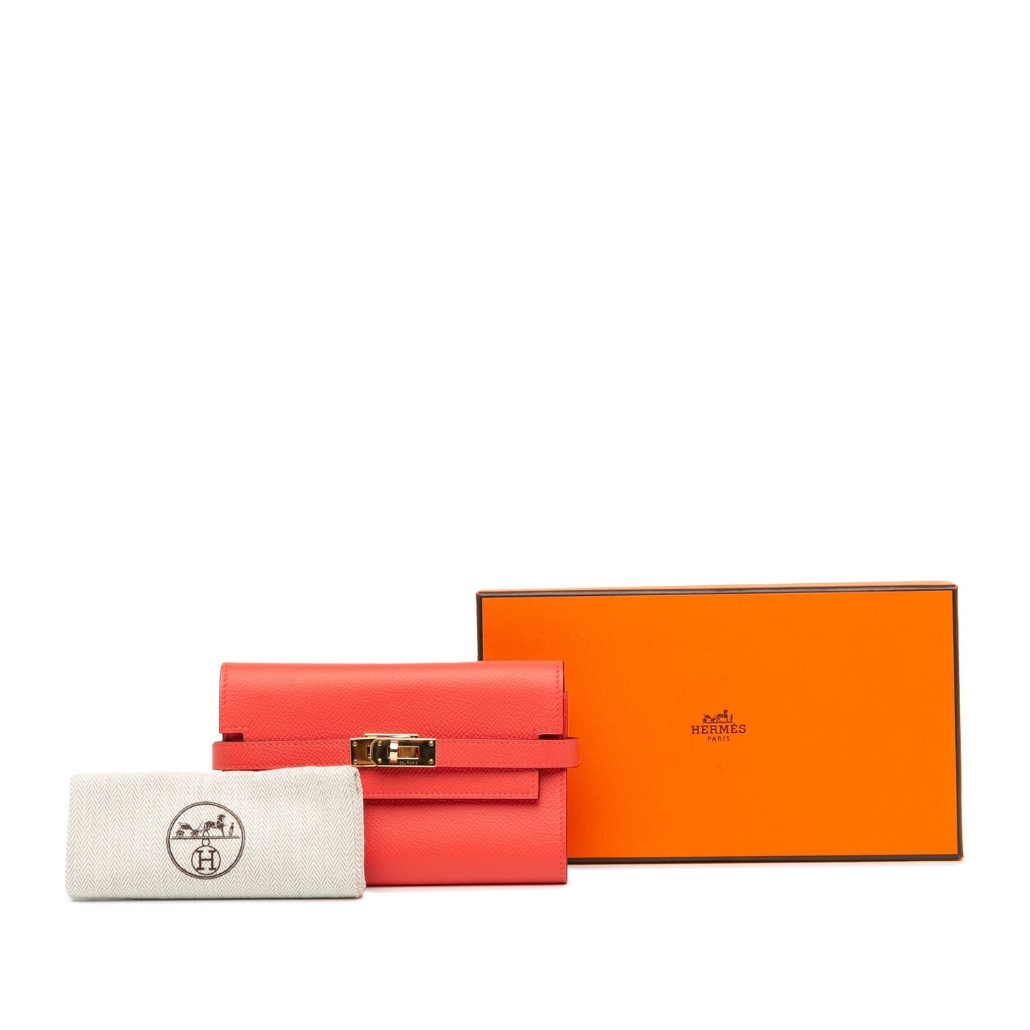 Hermès Medium Epsom Kelly Depliant Wallet Red