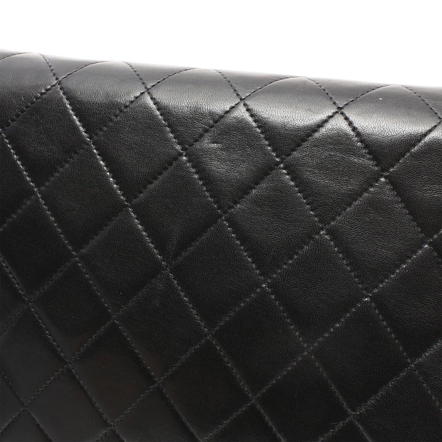 Chanel CC Quilted Lambskin Single Flap Black