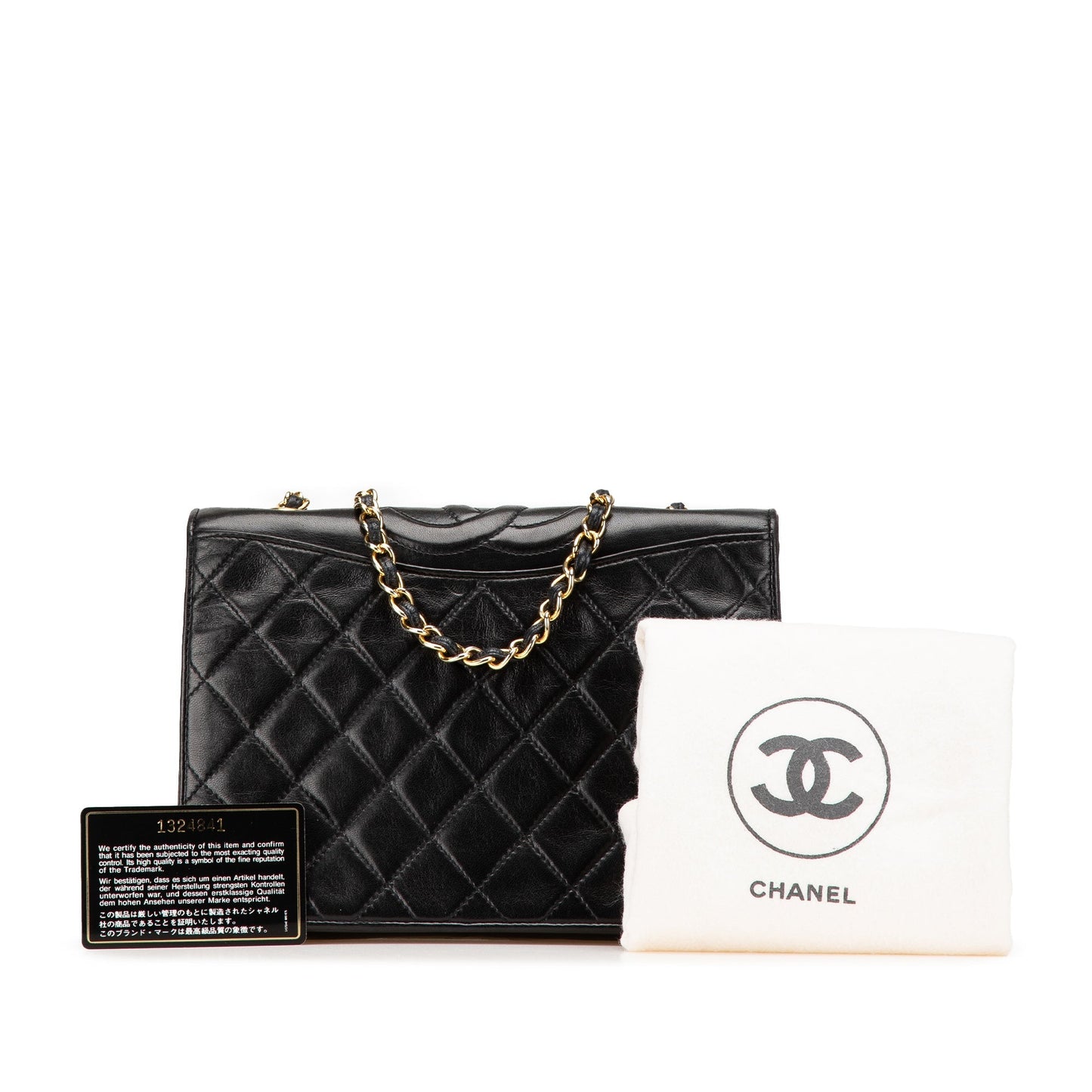 Chanel CC Quilted Lambskin Full Flap Black