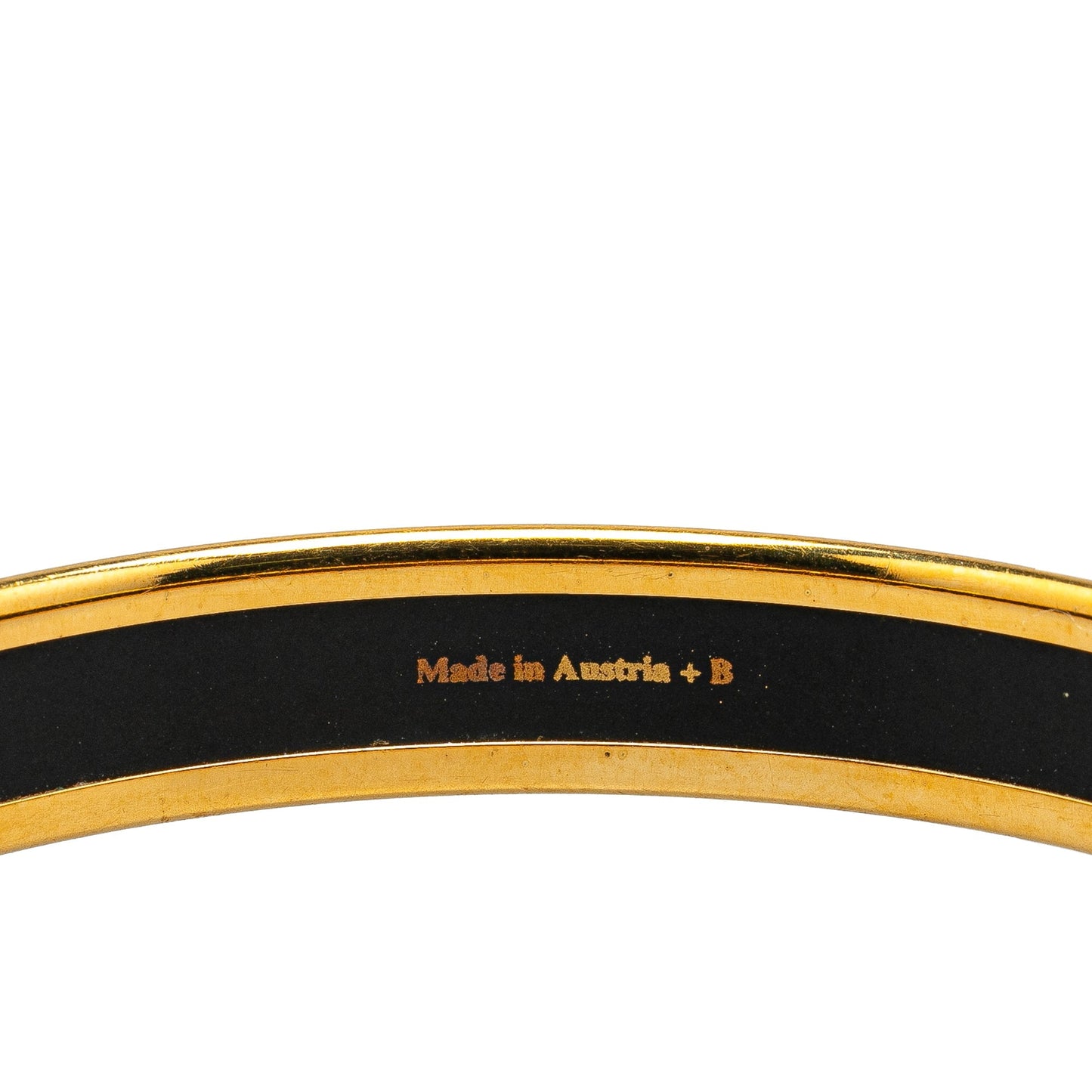 Hermès Narrow Musical Instruments Enamel Bangle 65 Black