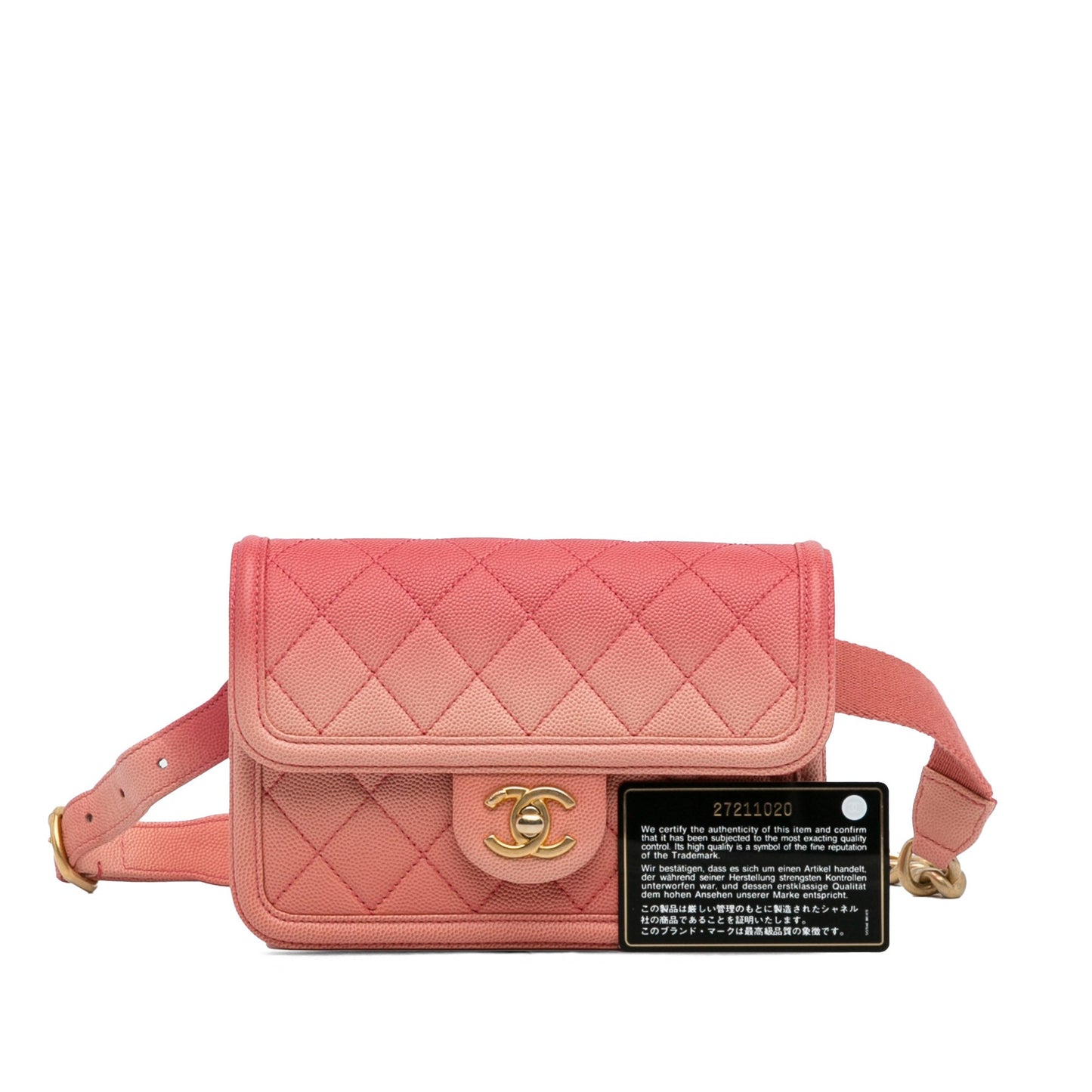 Chanel Caviar Sunset On The Sea Flap Belt Bag Pink