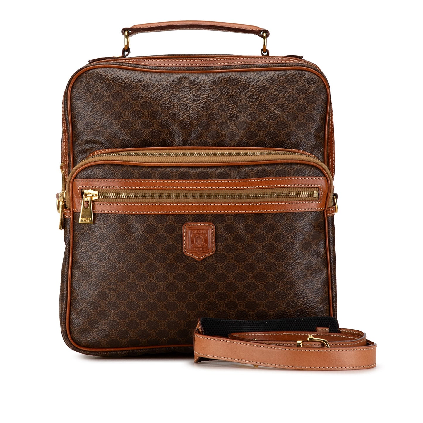 Celine Macadam Satchel Brown