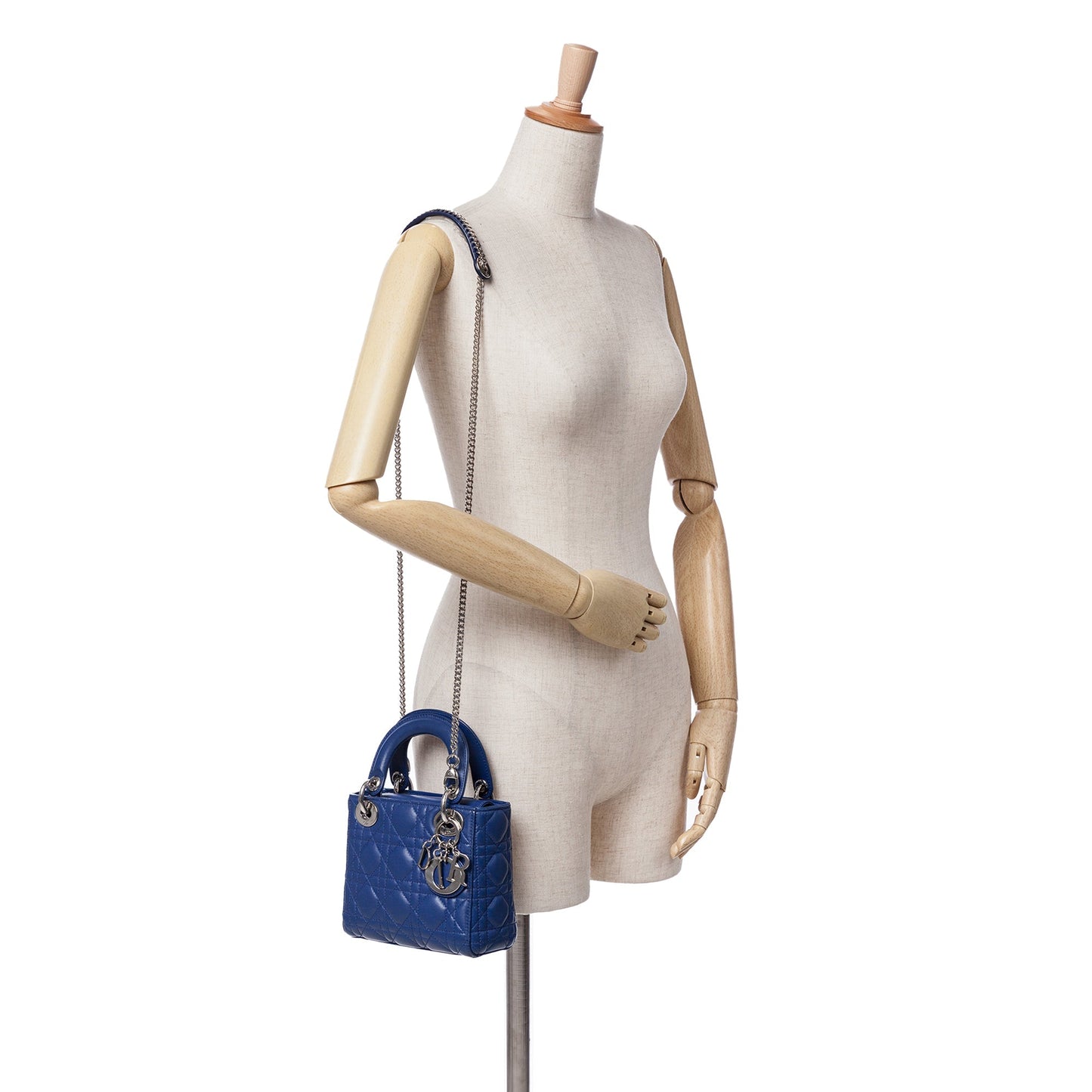 Dior Mini Lambskin Cannage Lady Dior Blue