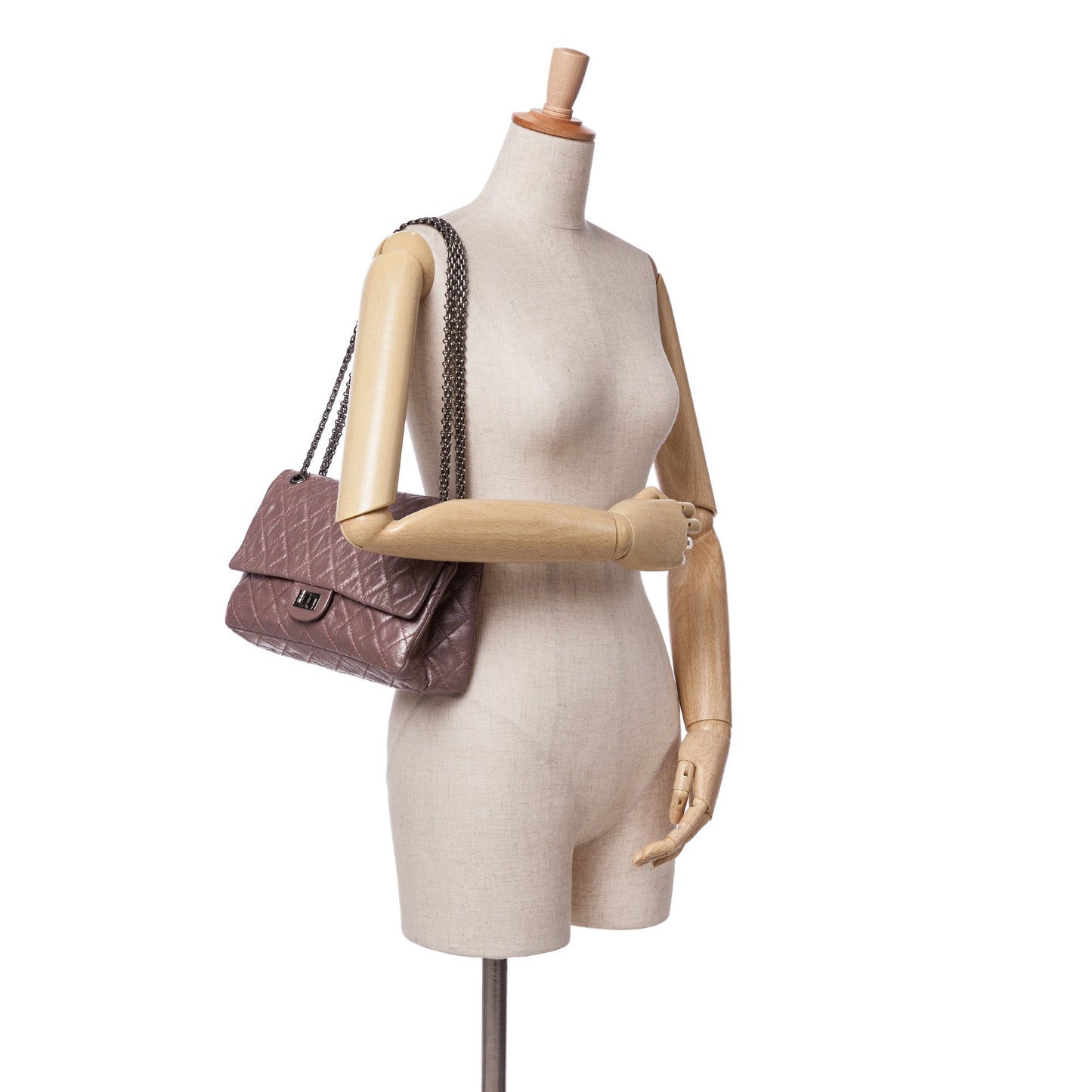 Chanel Reissue 2.55 Aged Metallic Calfskin Double Flap 226 Pink
