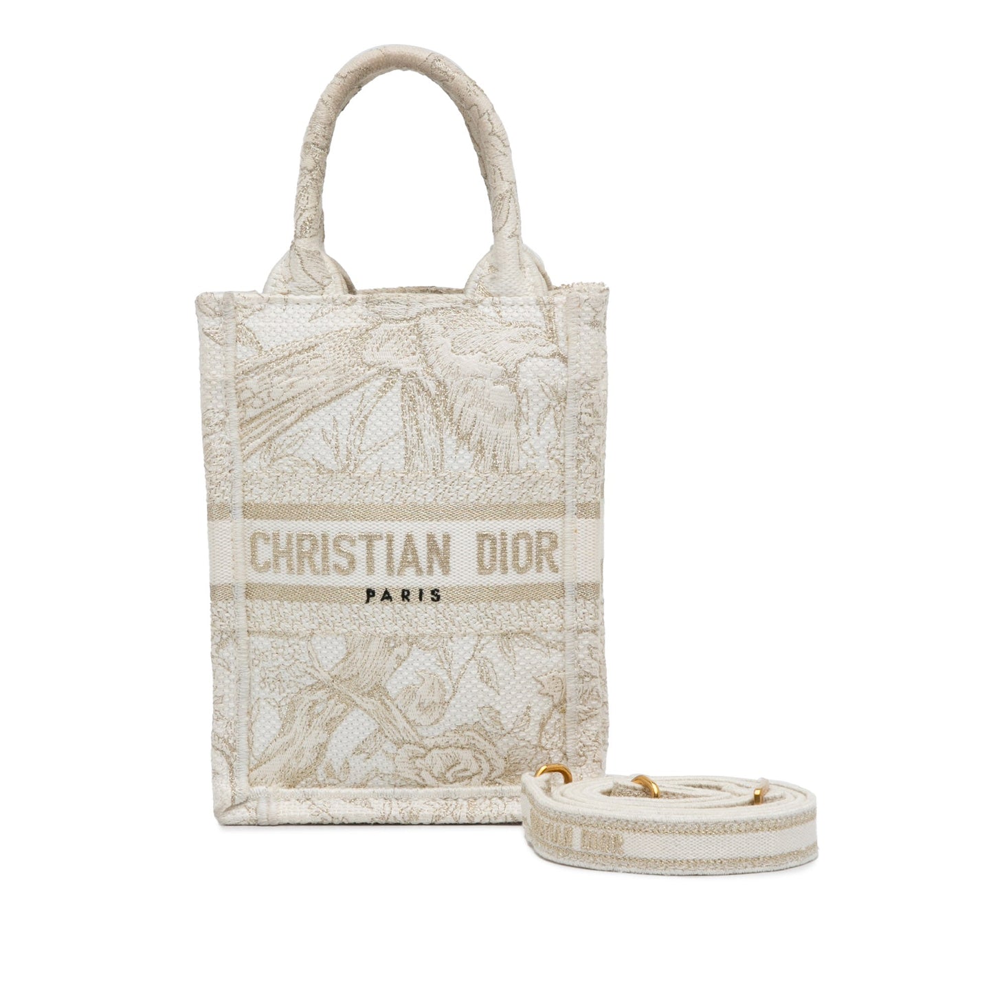 Dior Mini Jardin D'Hiver Vertical Book Tote White