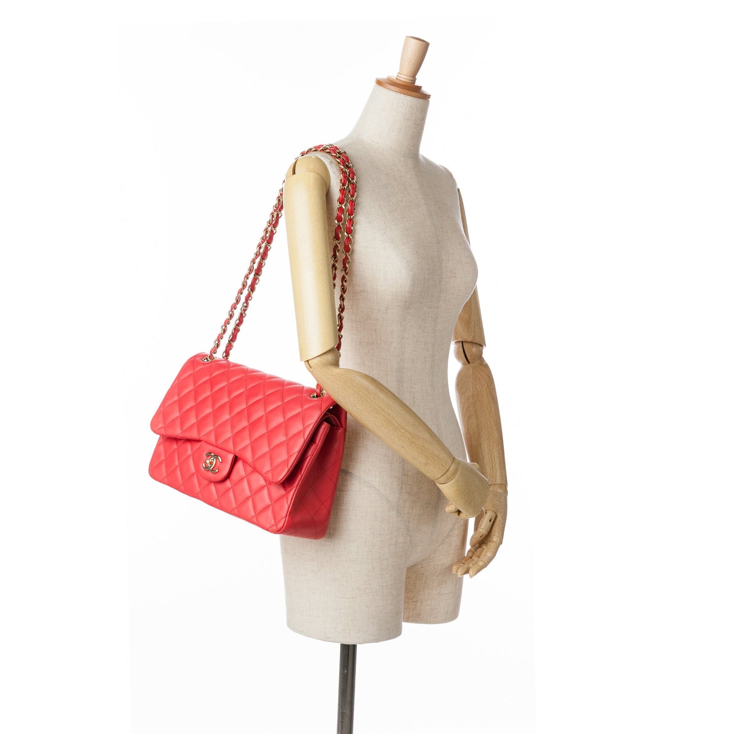 Chanel Jumbo Classic Lambskin Double Flap Red