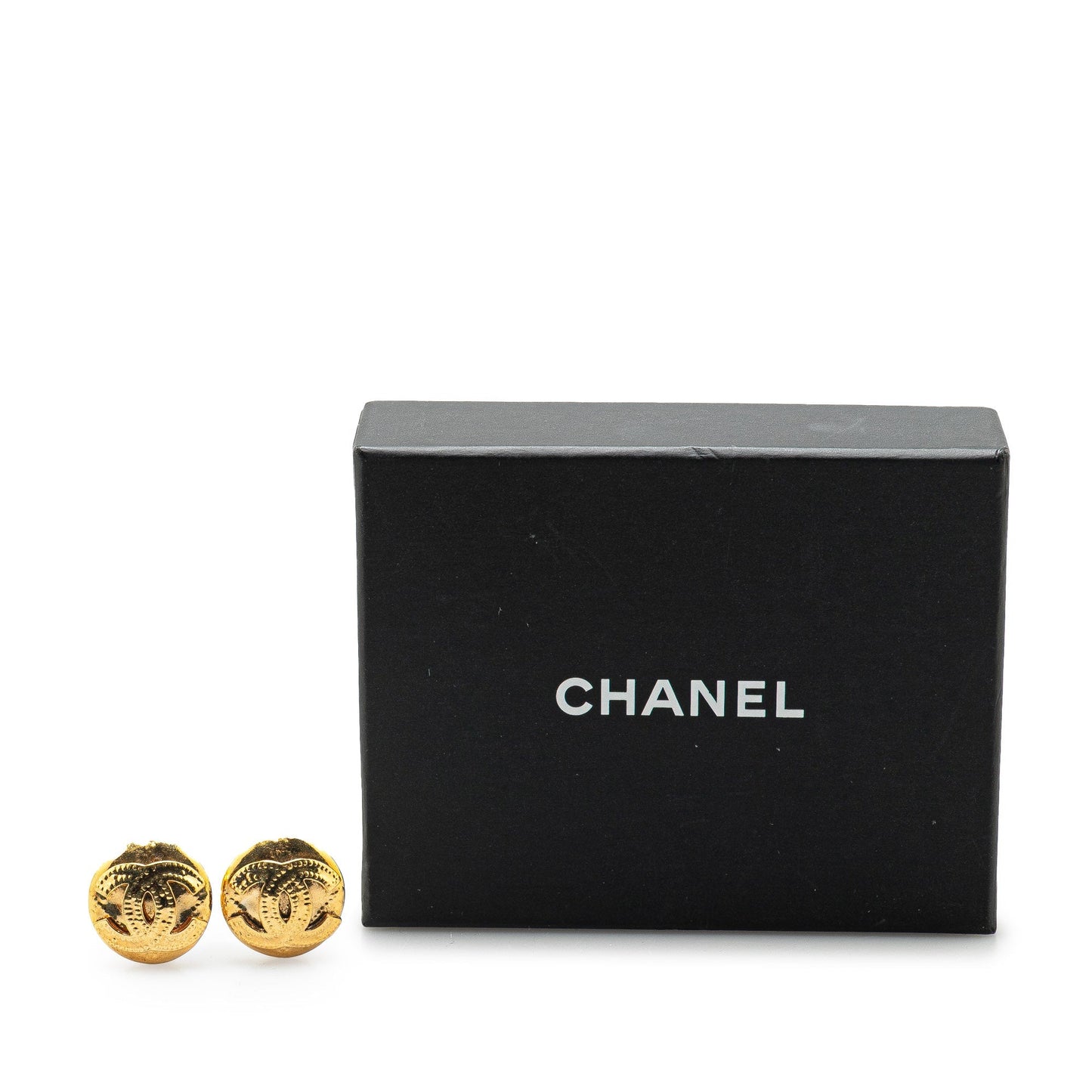 Chanel Gold Plated CC Clip on Earrings Gold
