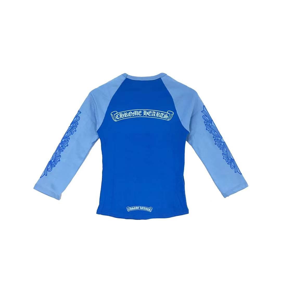 Chrome Hearts Blue Floral Long Mid Sleeve