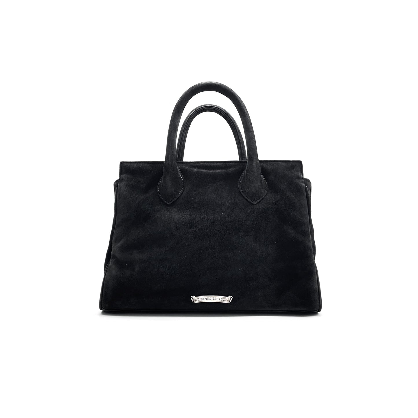Chrome Hearts Silver Dagger Black Suede Handbag