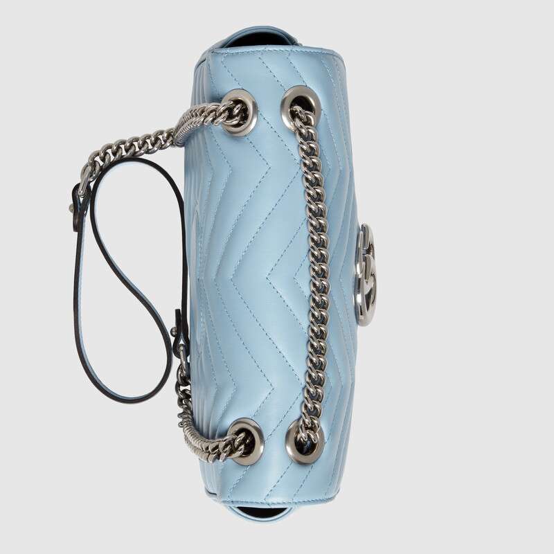 Gucci GG Marmont Medium Shoulder Bag Pastel Blue Leather