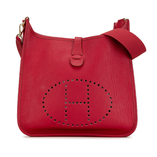Hermès Taurillon Clemence Evelyne I GM Red