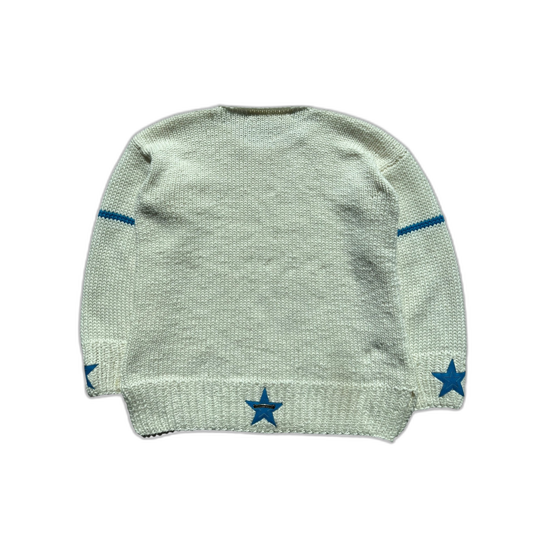 Chrome Hearts Fontainebleau White & Blue Star Patch Cashmere Sweater
