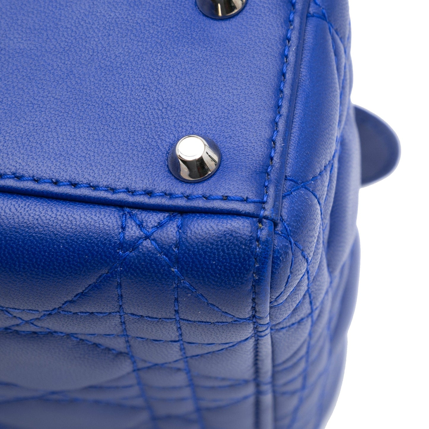 Dior Mini Lambskin Cannage Lady Dior Blue