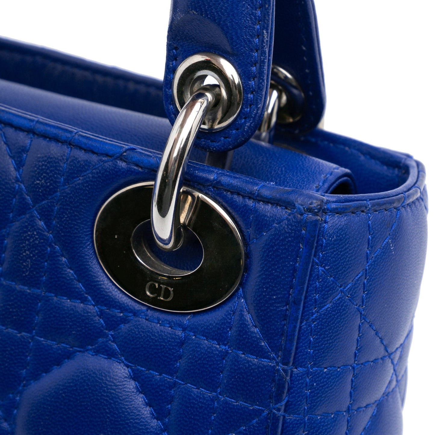 Dior Mini Lambskin Cannage Lady Dior Blue