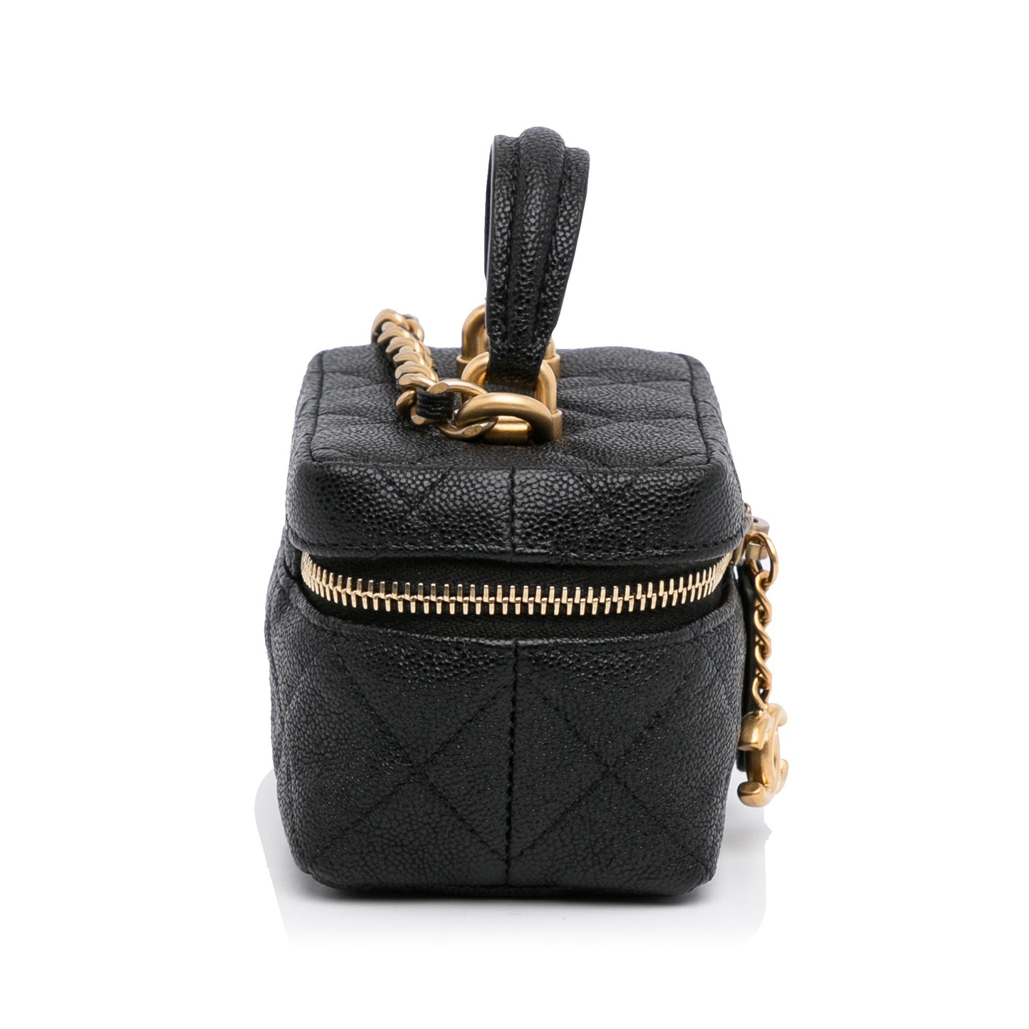 Chanel Micro Caviar Vanity Case with Chain Black