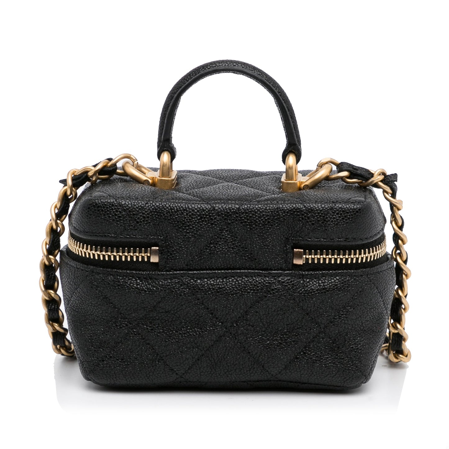 Chanel Micro Caviar Vanity Case with Chain Black