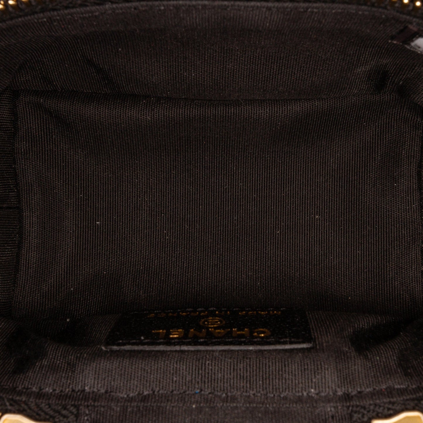 Chanel Micro Caviar Vanity Case with Chain Black