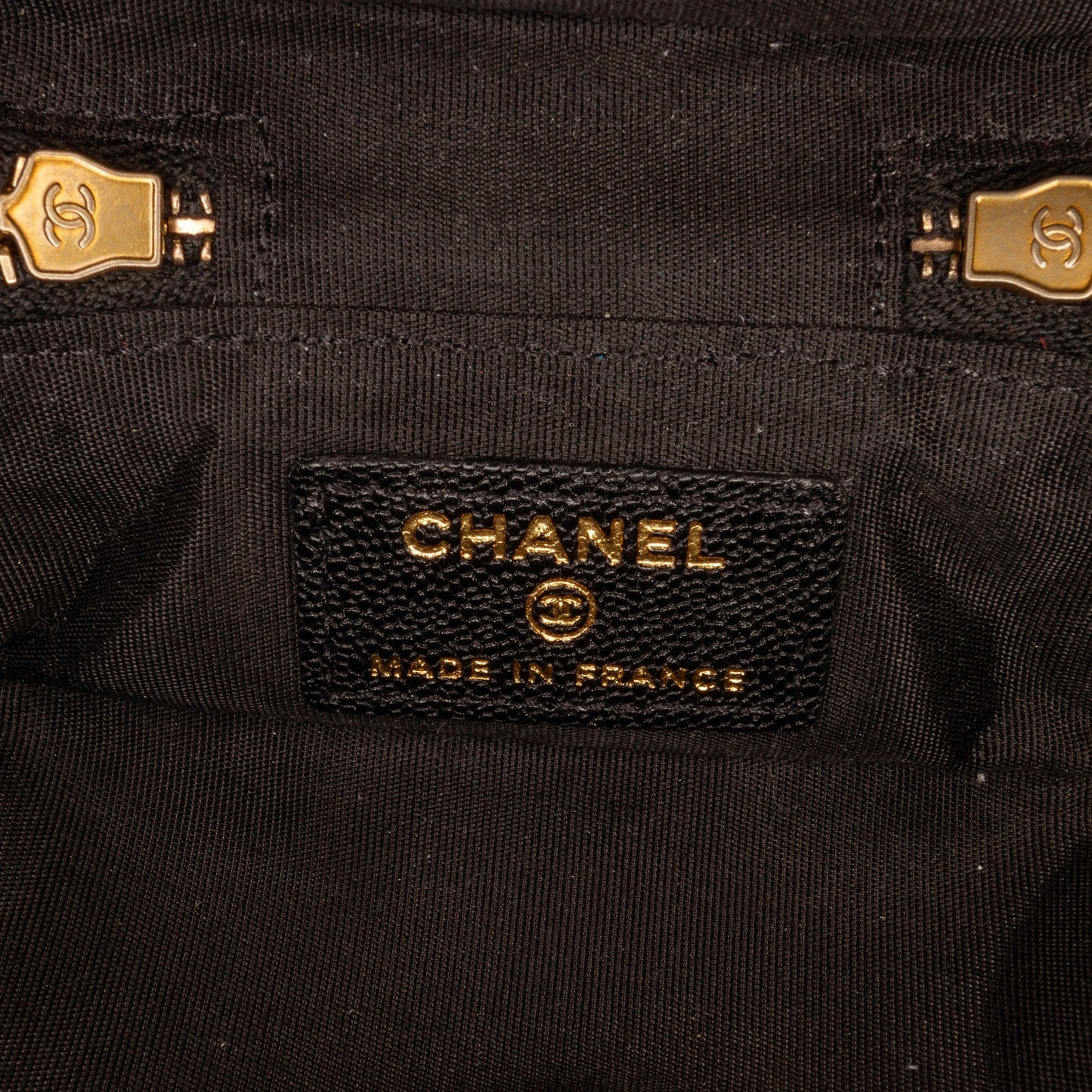 Chanel Micro Caviar Vanity Case with Chain Black