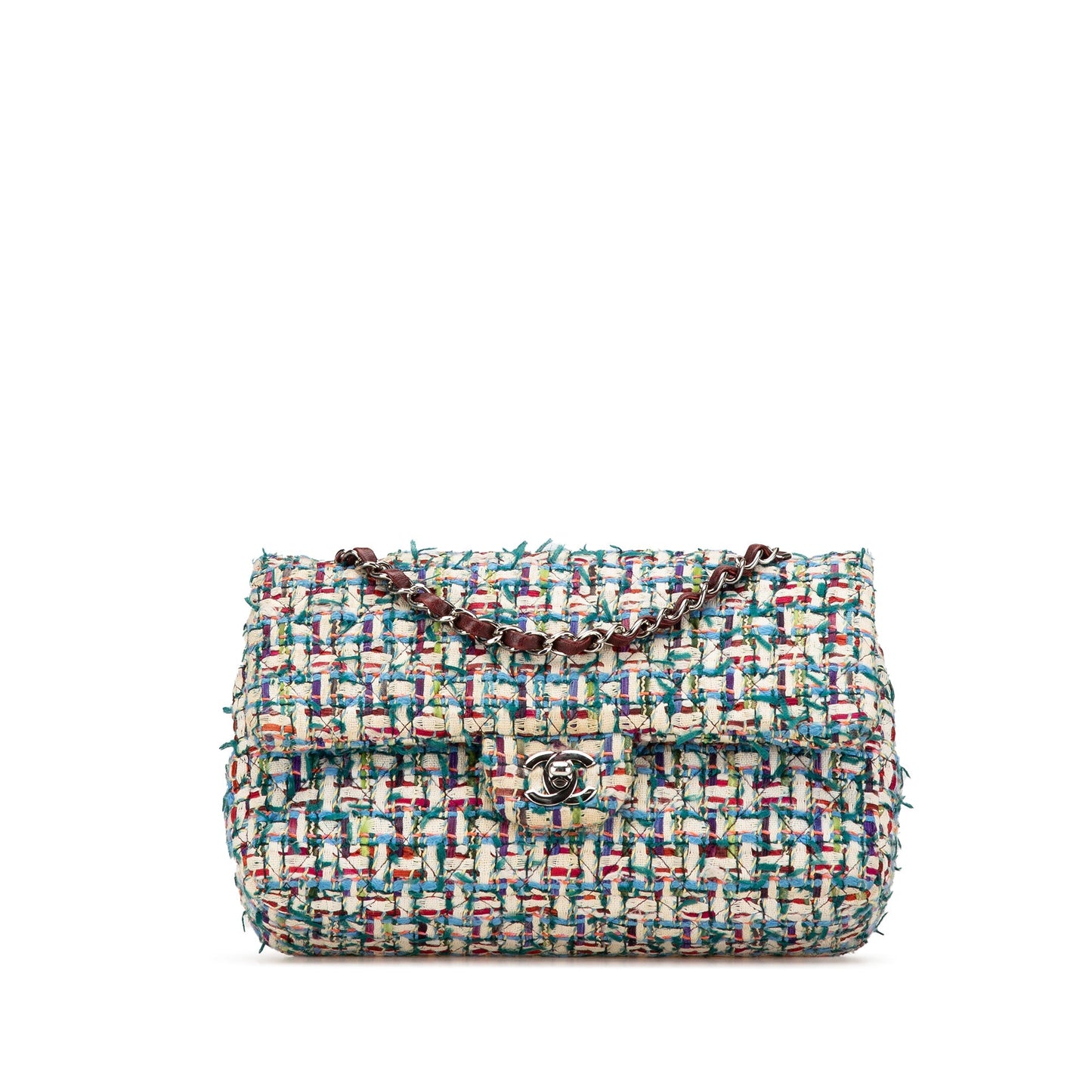 Chanel Medium Classic Multicolor Tweed Double Flap Multi