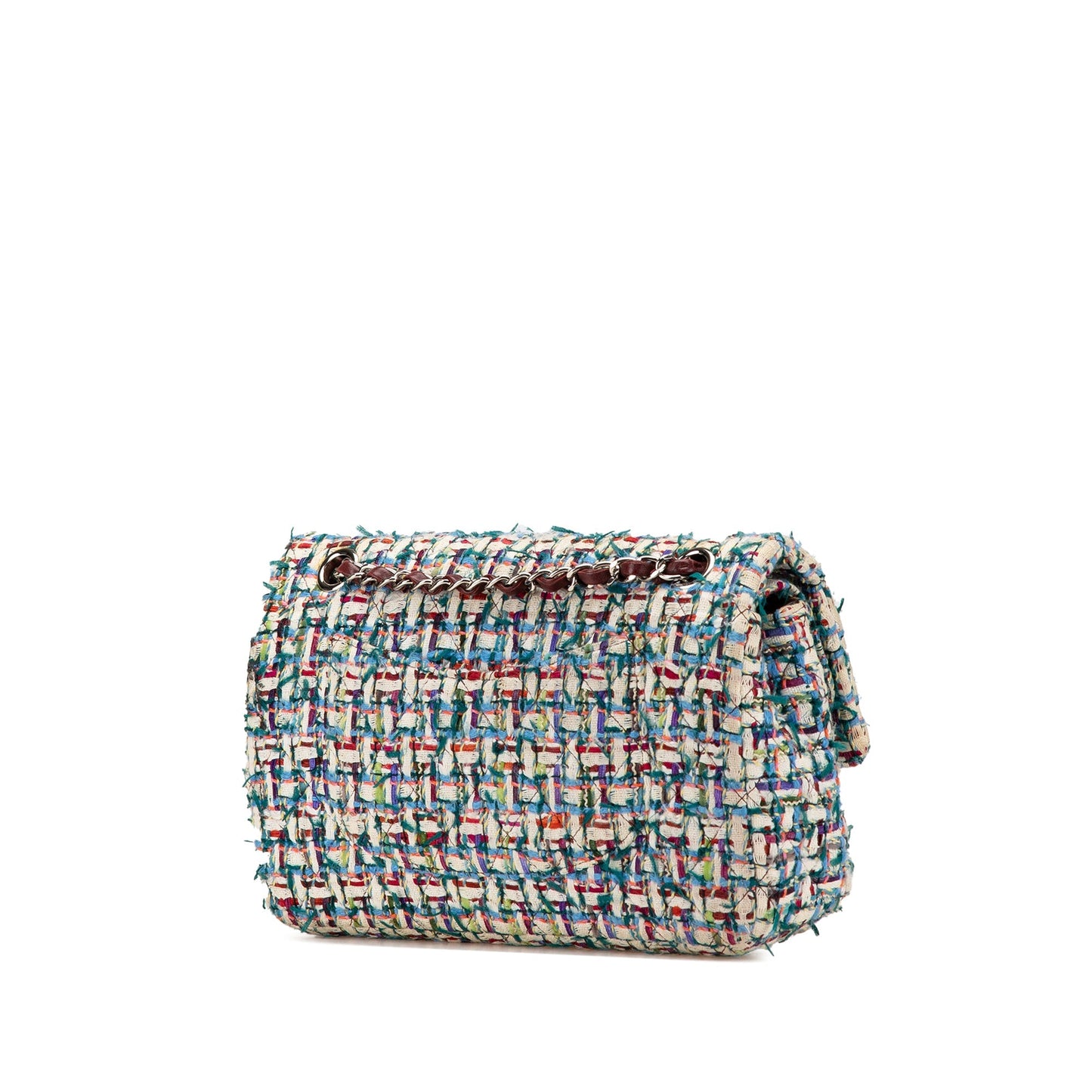 Chanel Medium Classic Multicolor Tweed Double Flap Multi