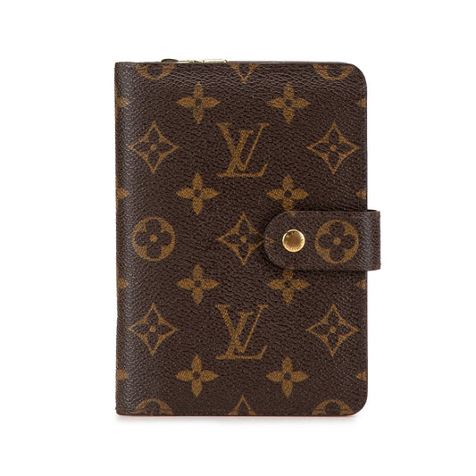 Louis Vuitton Monogram Porte Papier Zipped Wallet Brown