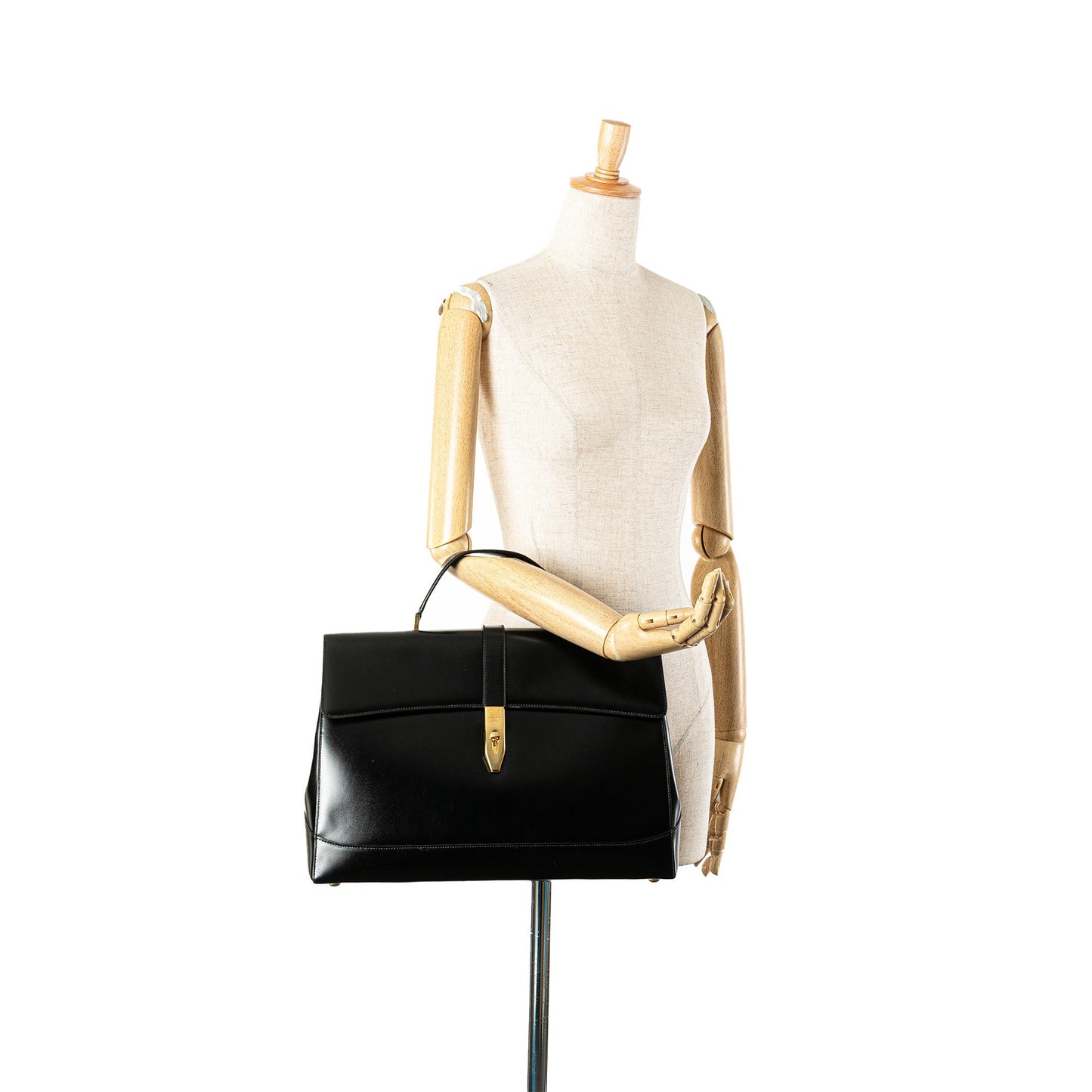 Celine Large Smooth Calfskin 16 Top Handle Bag Black