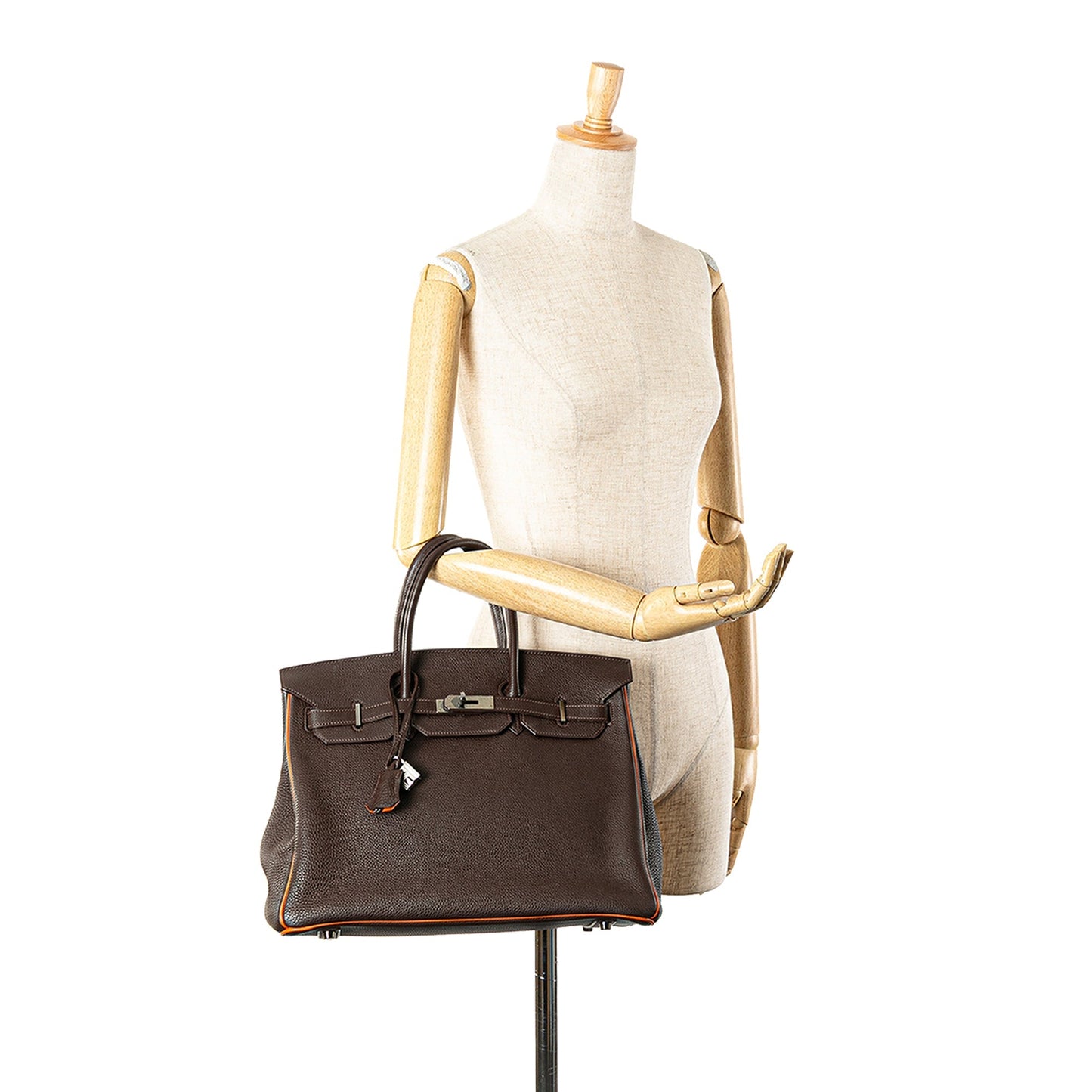 Hermès Special Order Bicolor Togo Verso Birkin Retourne 35 Brown