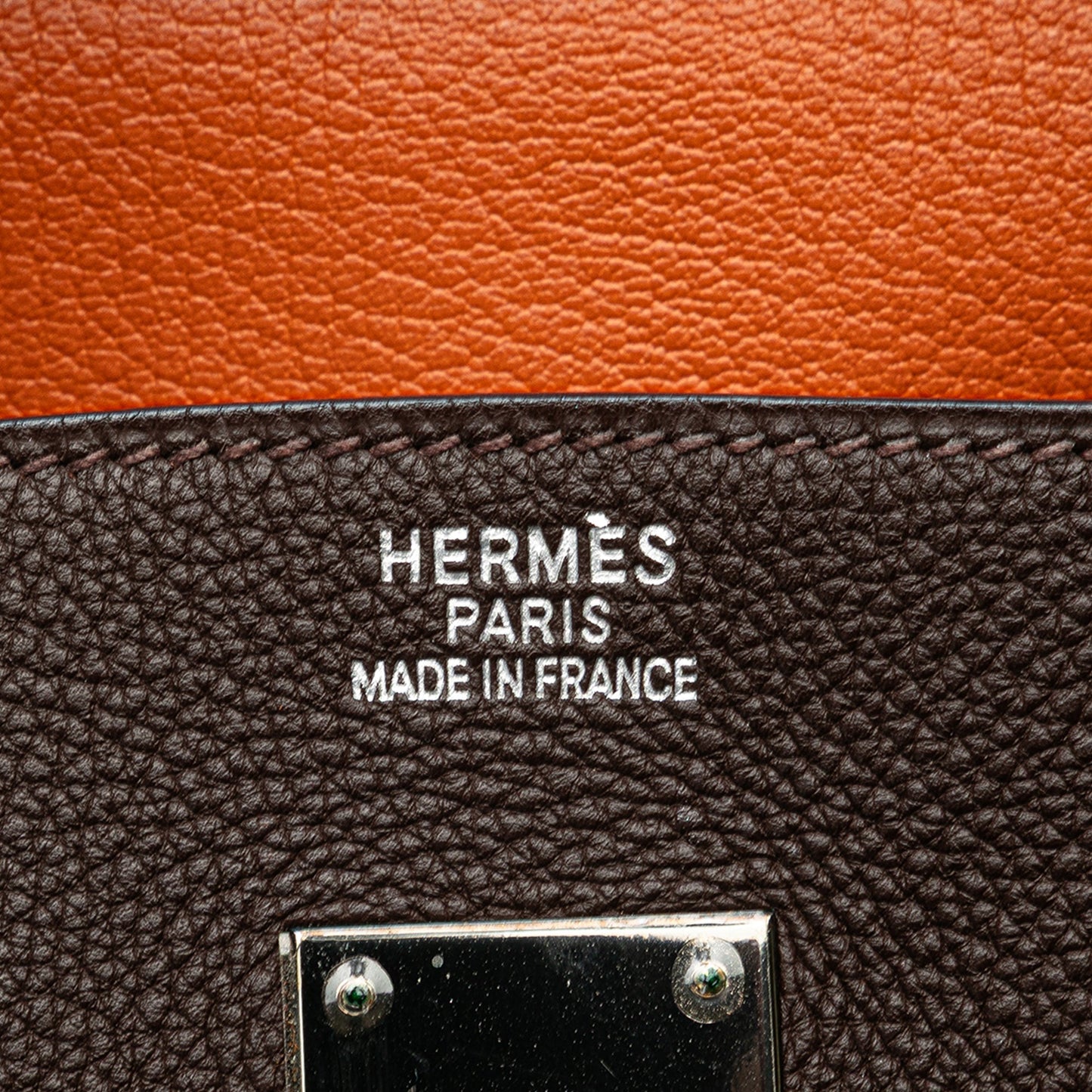 Hermès Special Order Bicolor Togo Verso Birkin Retourne 35 Brown