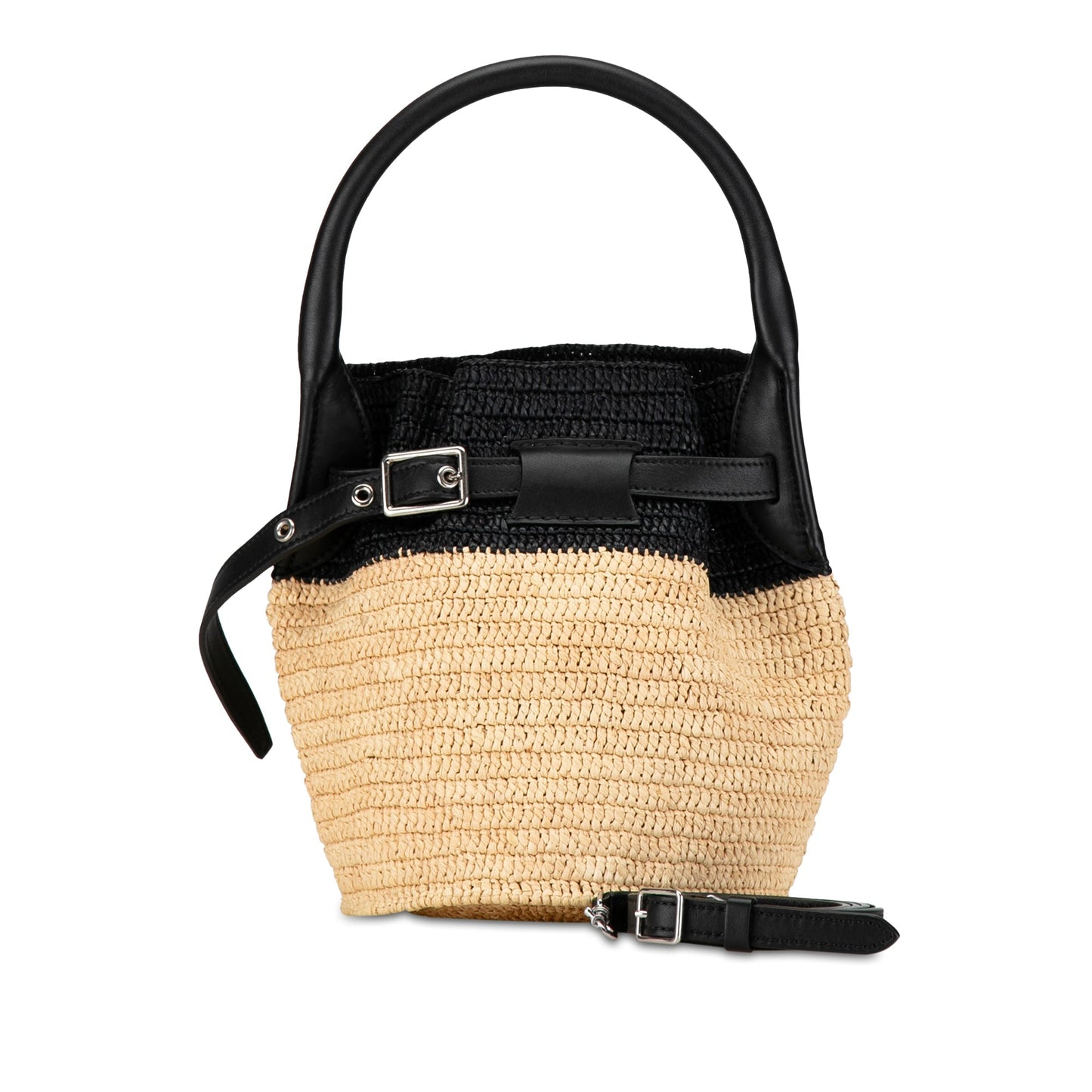 Celine Woven Raffia Nano Bucket Bag Brown