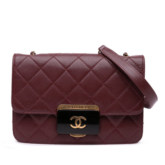 Chanel Mini Lambskin Beauty Lock Flap Red