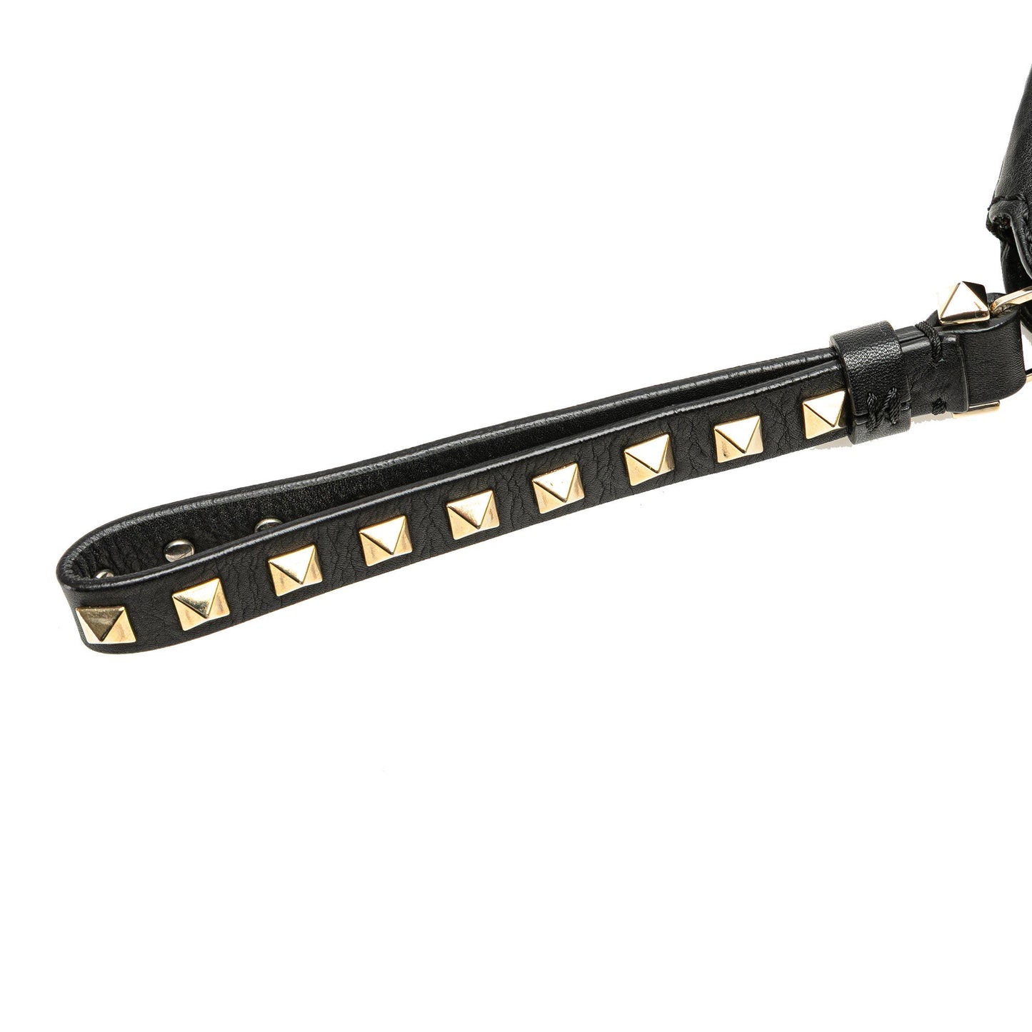Valentino Leather Rockstud Wristlet Clutch Black