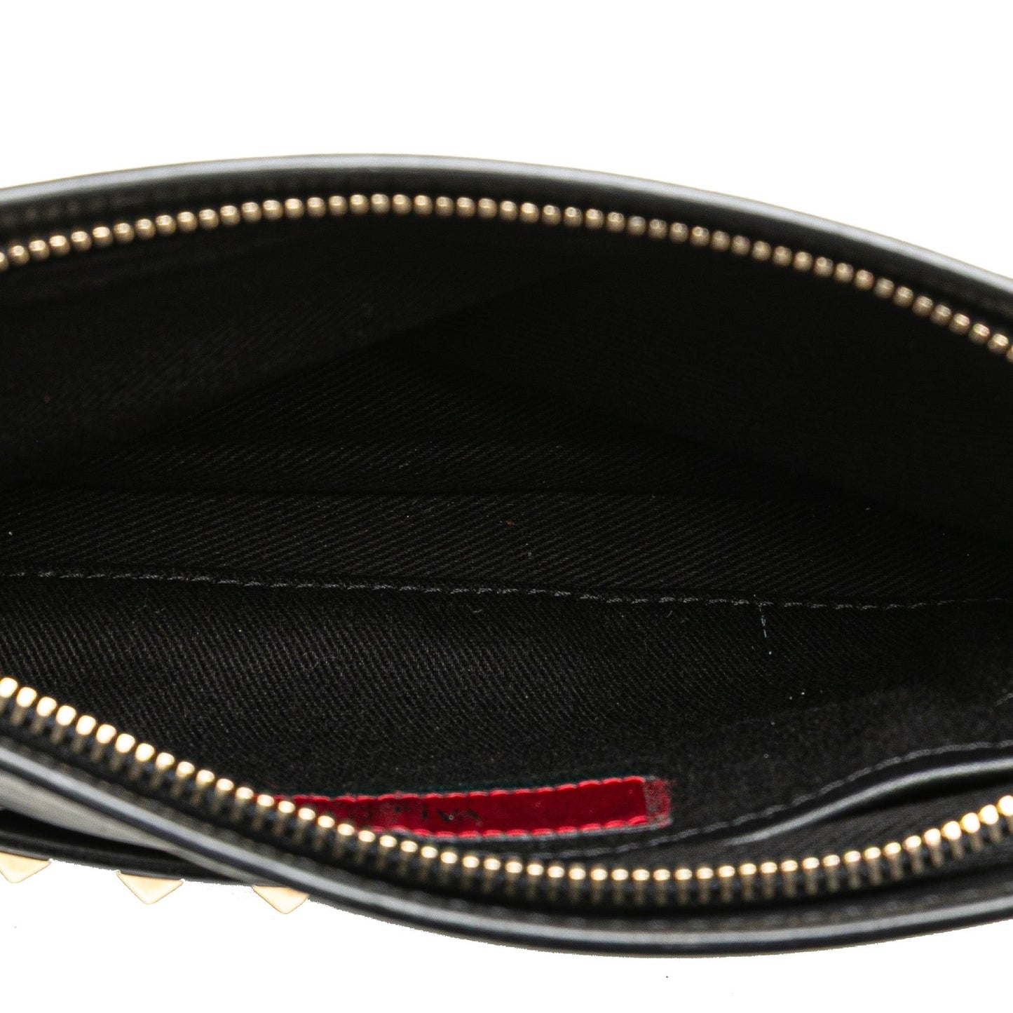 Valentino Leather Rockstud Wristlet Clutch Black
