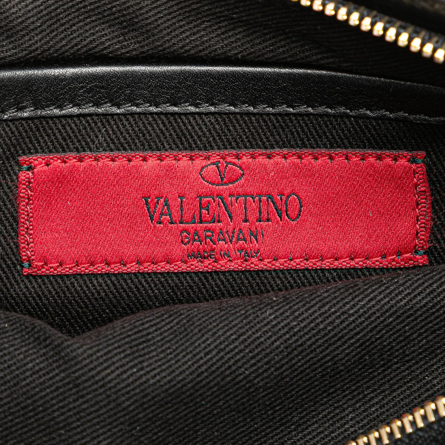 Valentino Leather Rockstud Wristlet Clutch Black