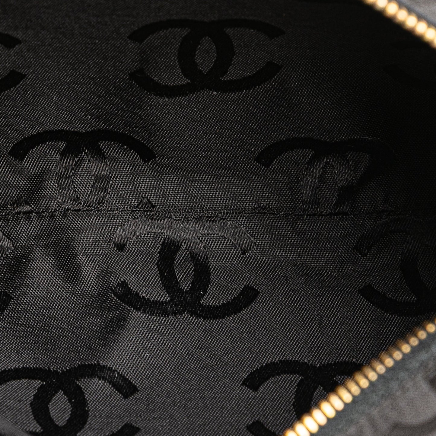 Chanel CC Chevron Lambskin Camera Shoulder Bag Black