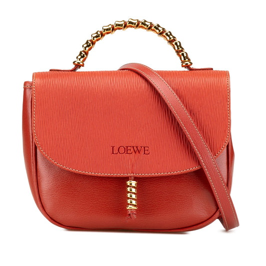 LOEWE Leather Velazquez Satchel Red