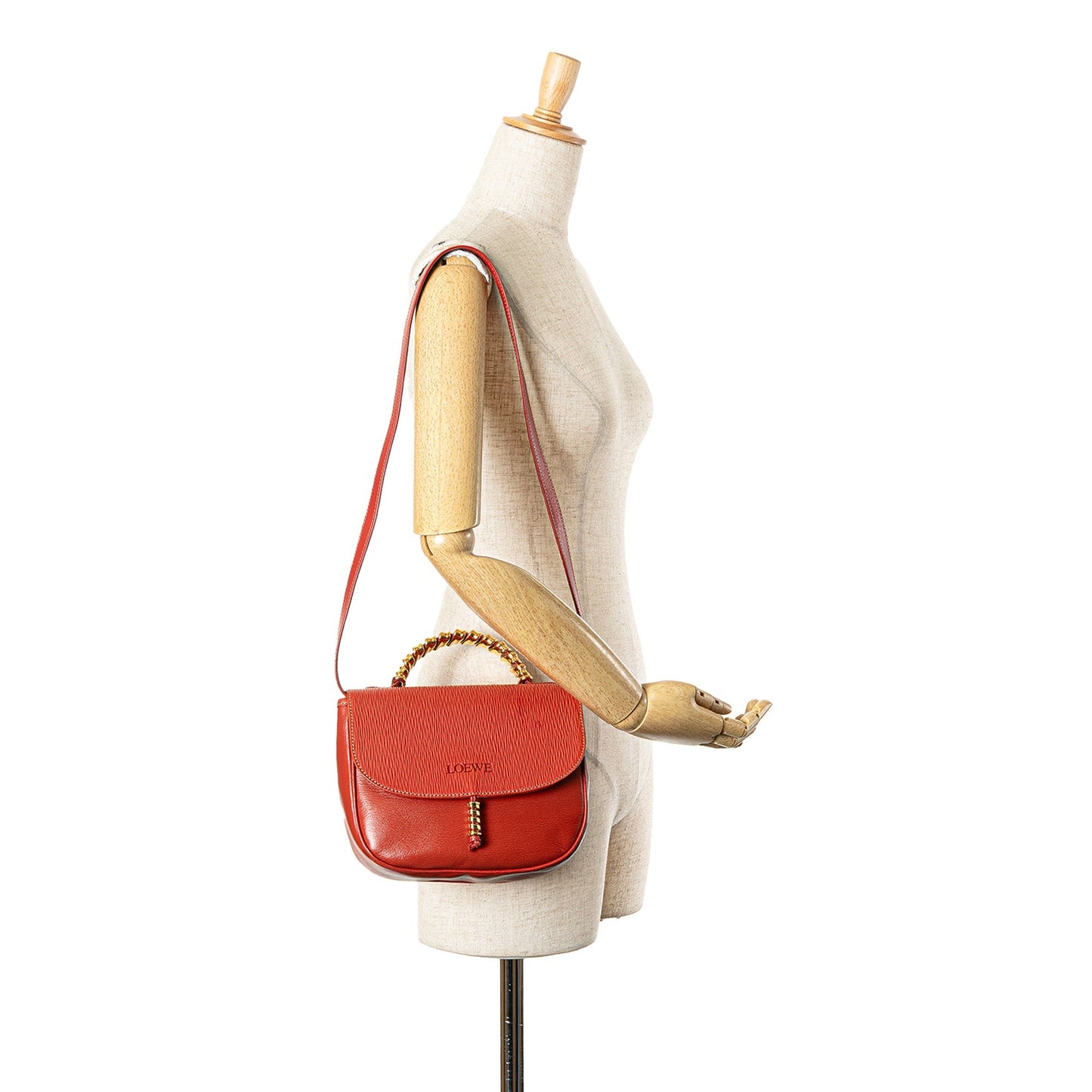 LOEWE Leather Velazquez Satchel Red