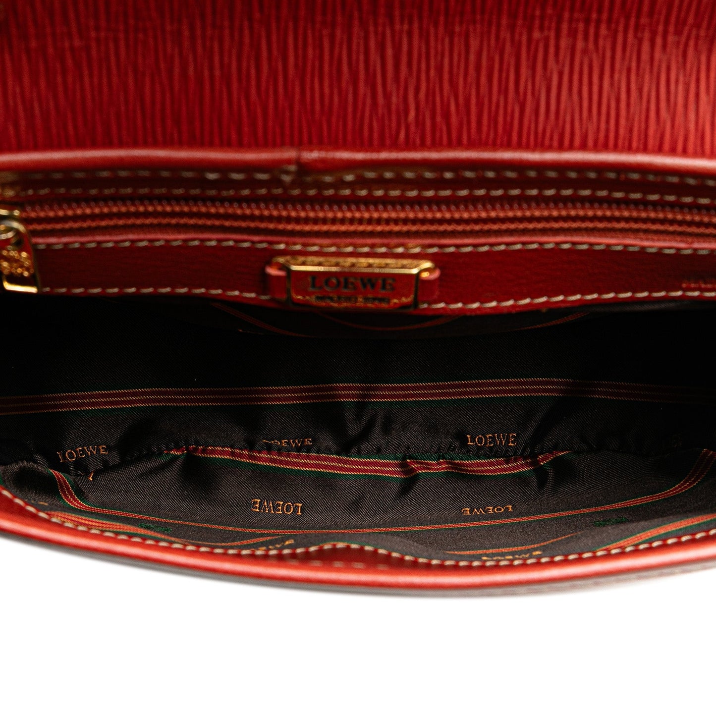 LOEWE Leather Velazquez Satchel Red