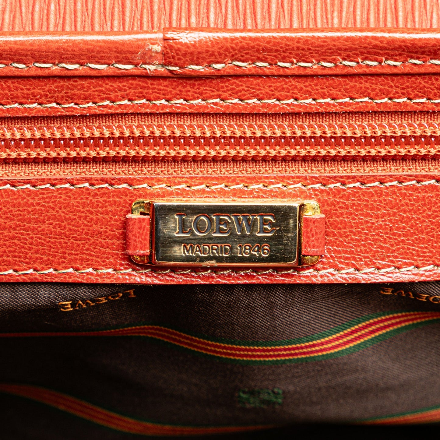 LOEWE Leather Velazquez Satchel Red