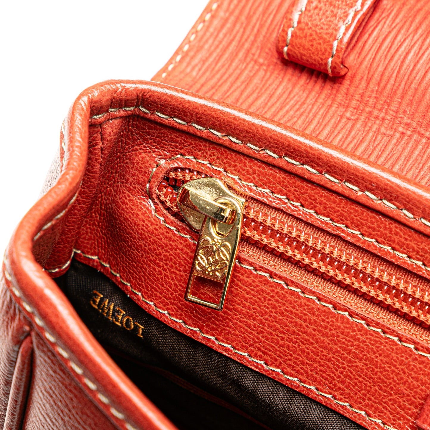 LOEWE Leather Velazquez Satchel Red
