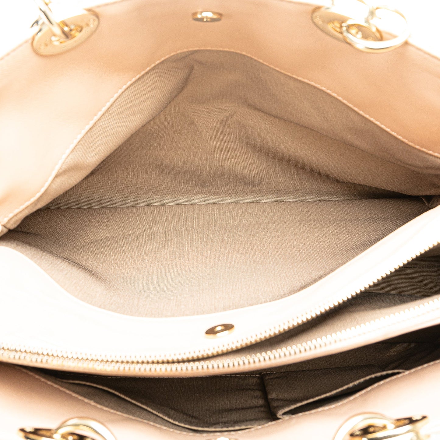 Dior Medium Lambskin Cannage Soft Zipped Shopping Tote Pink