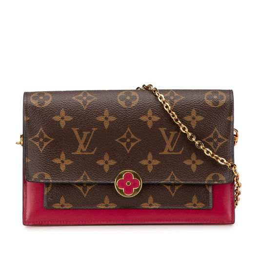 Louis Vuitton Monogram Flore Wallet On Chain Brown