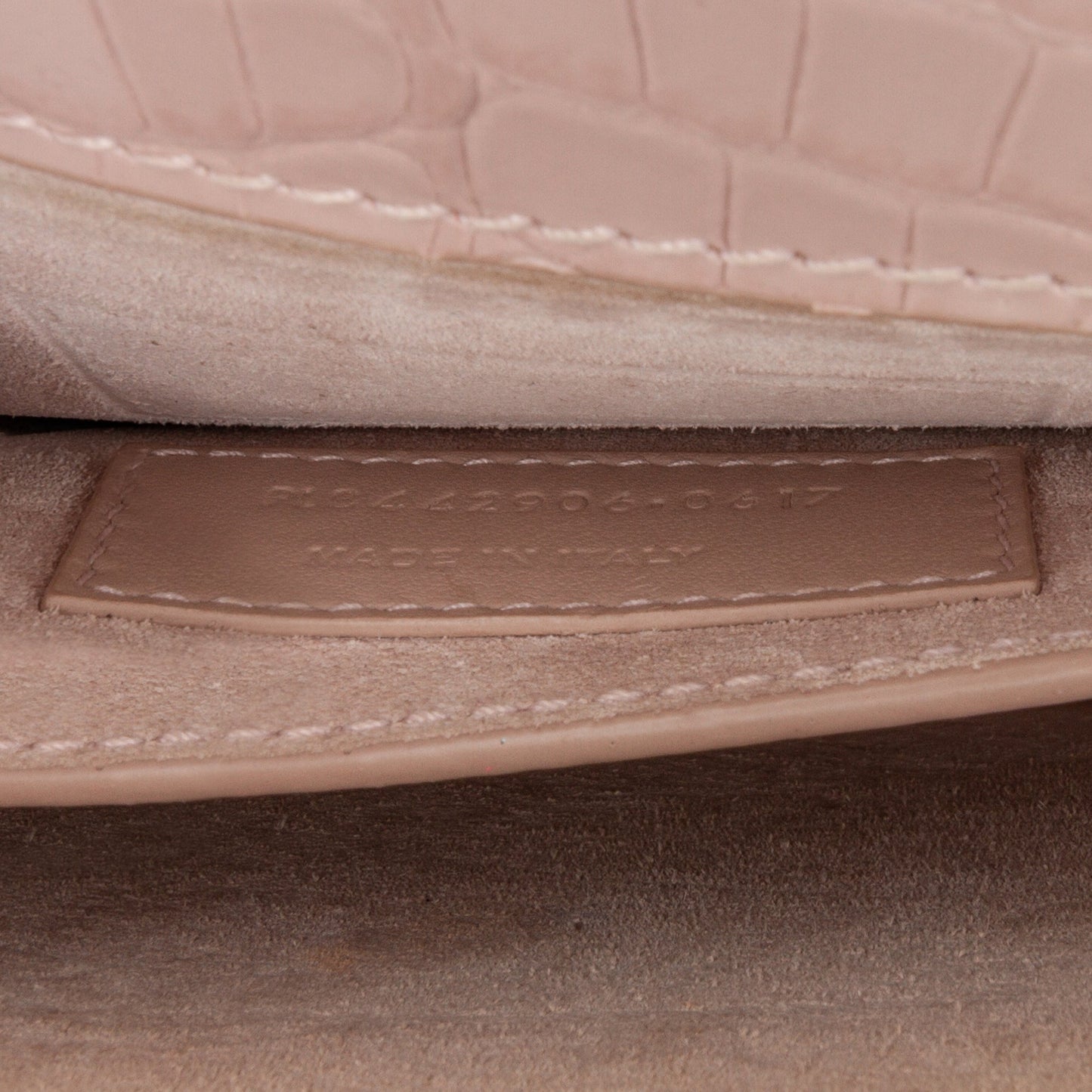 Saint Laurent Medium Croc Embossed Monogram Sunset Bag Pink