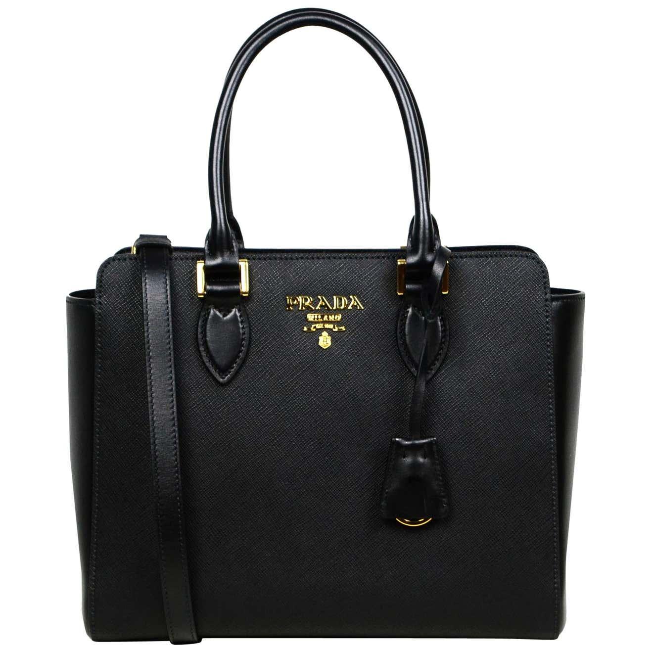 Prada Black Saffiano Mini Top Handle Bag